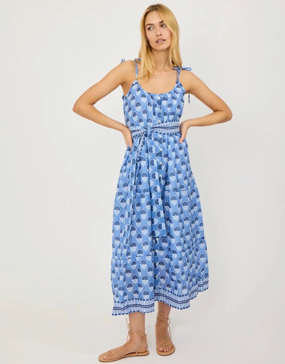 MAREA Women's Siesta Dress in Indian Flower Cotton Cottagecore